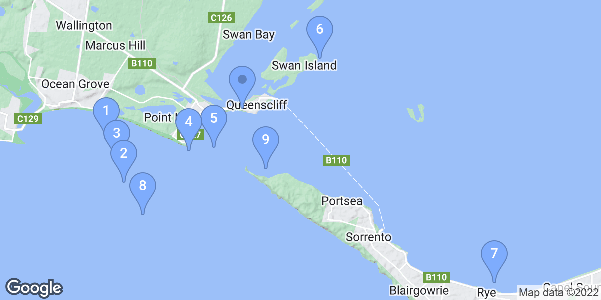 Victoria dive site map