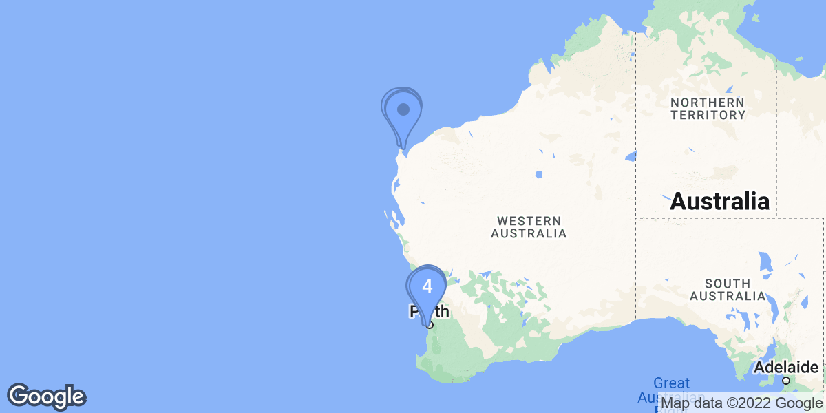 Western Australia dive site map