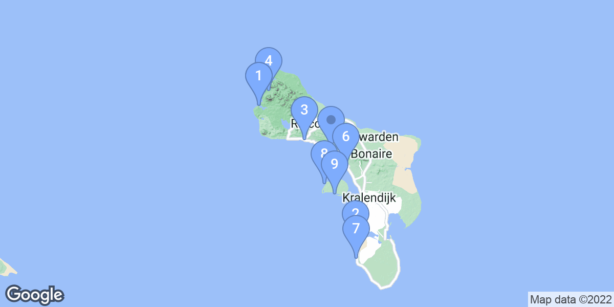 Bonaire dive site map