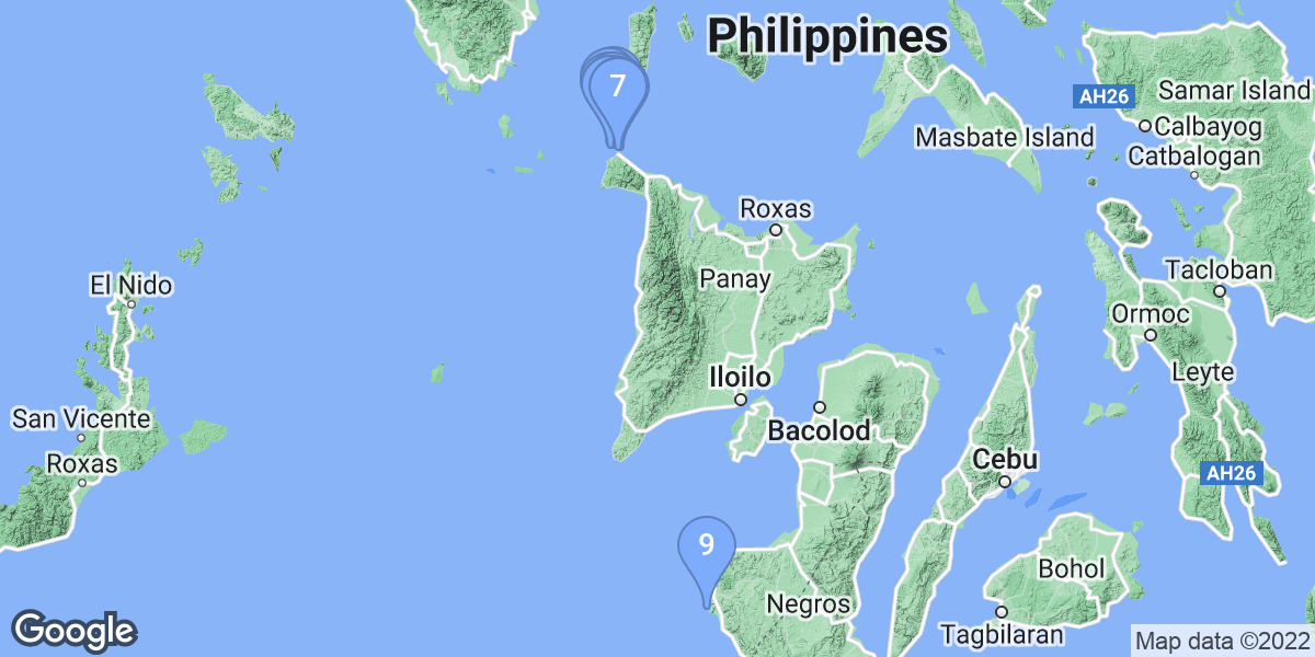 Western Visayas dive site map