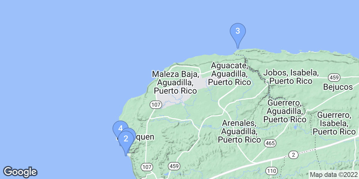 Aguadilla dive site map