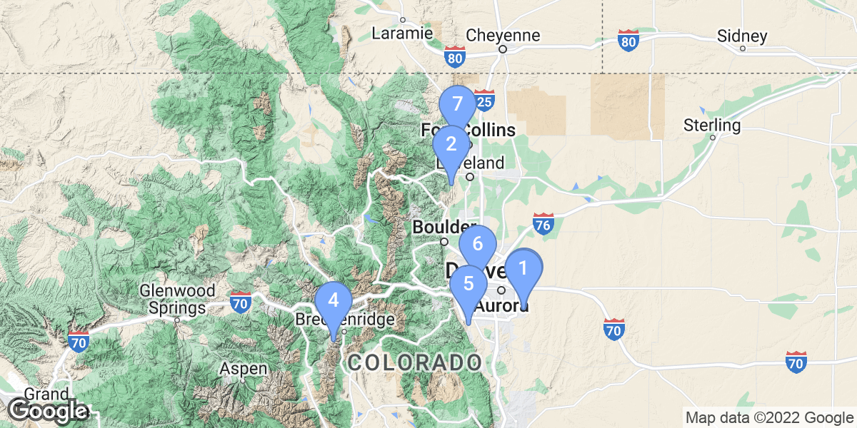 Colorado dive site map