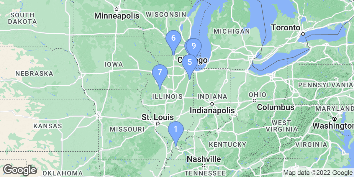 Illinois dive site map