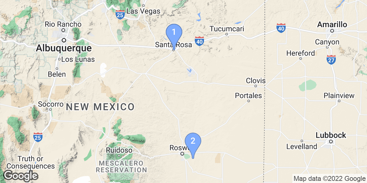 New Mexico dive site map