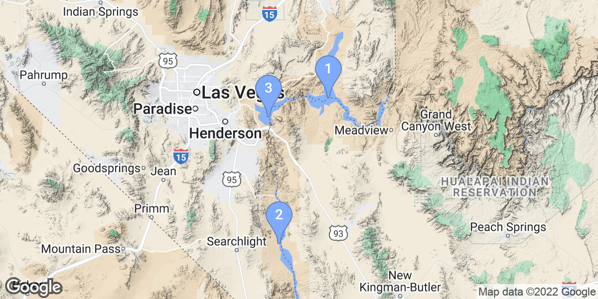 Nevada dive site map