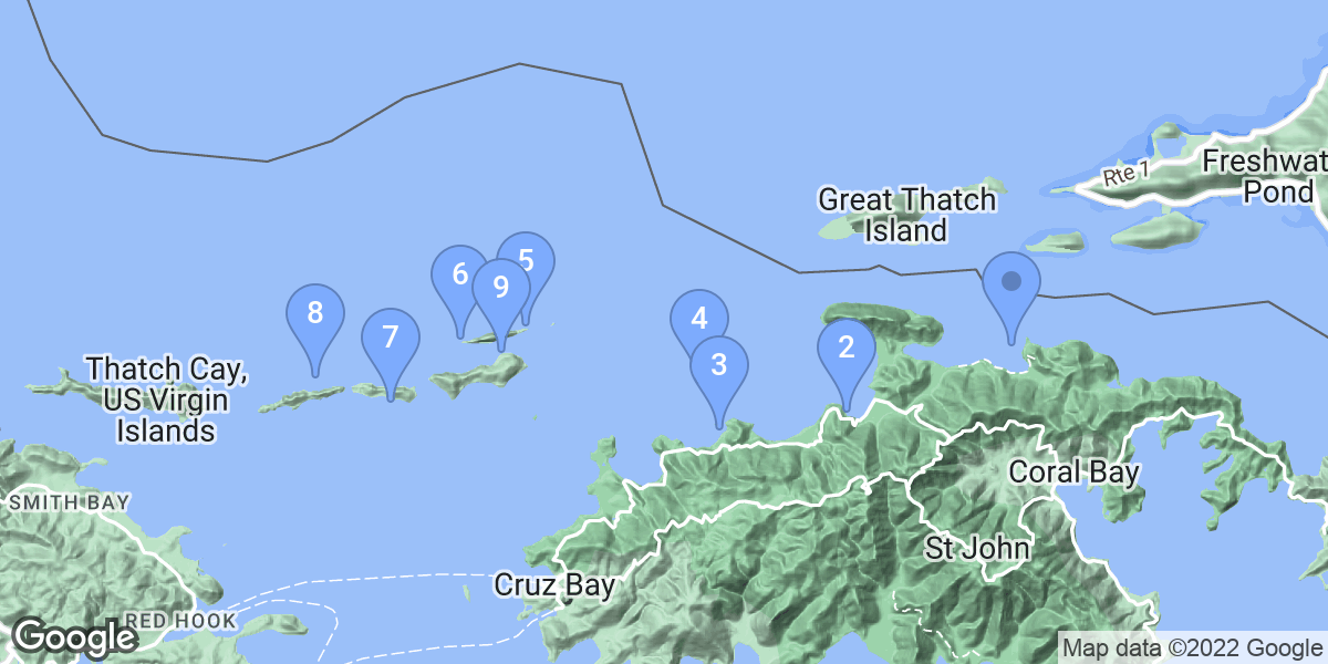 St. John dive site map