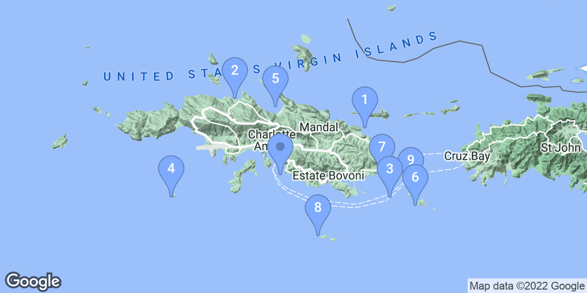 St. Thomas dive site map