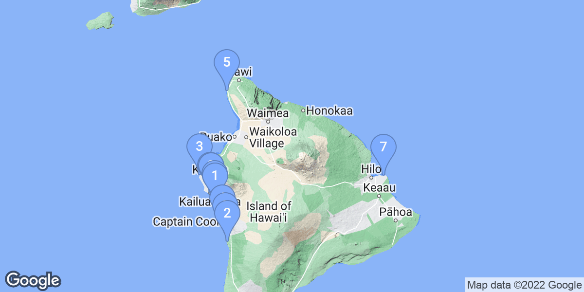 Big Island dive site map