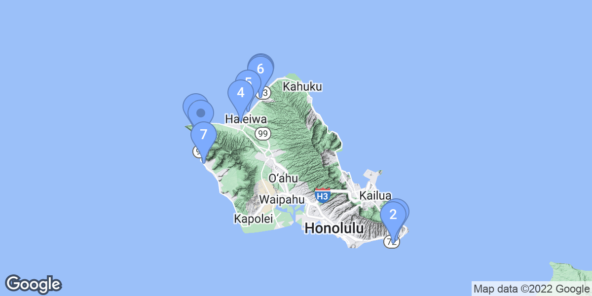 Oahu dive site map