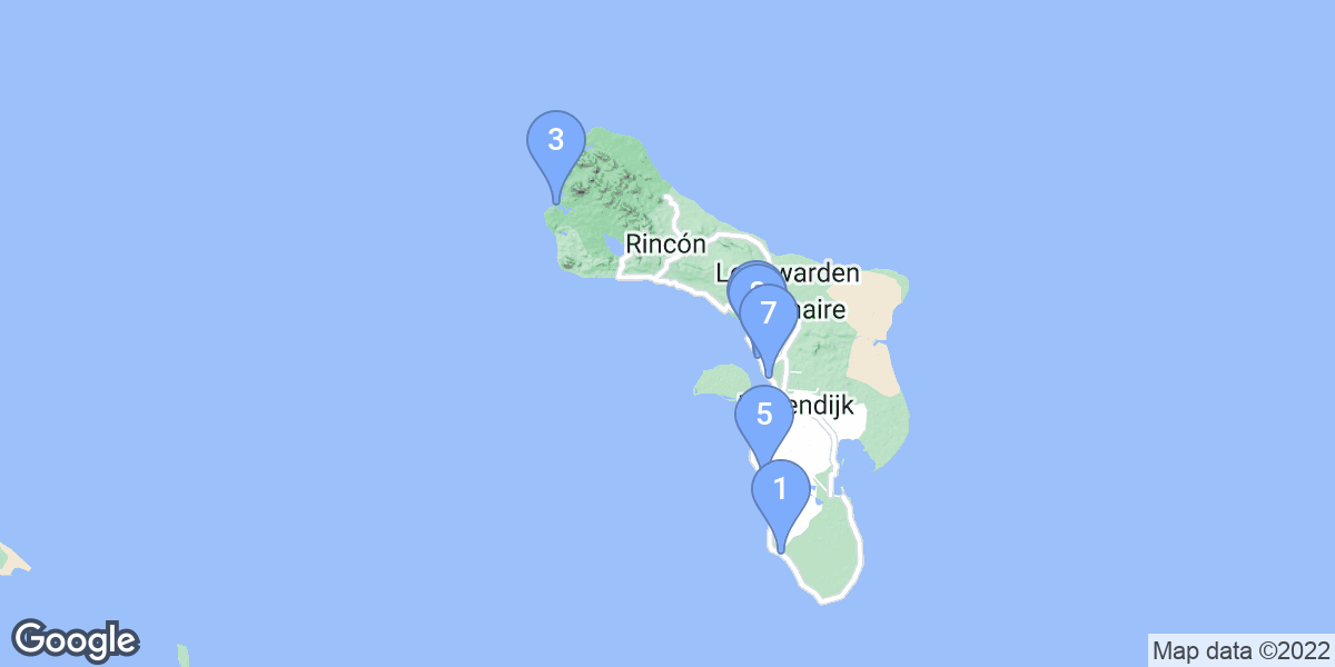 Bonaire dive site map