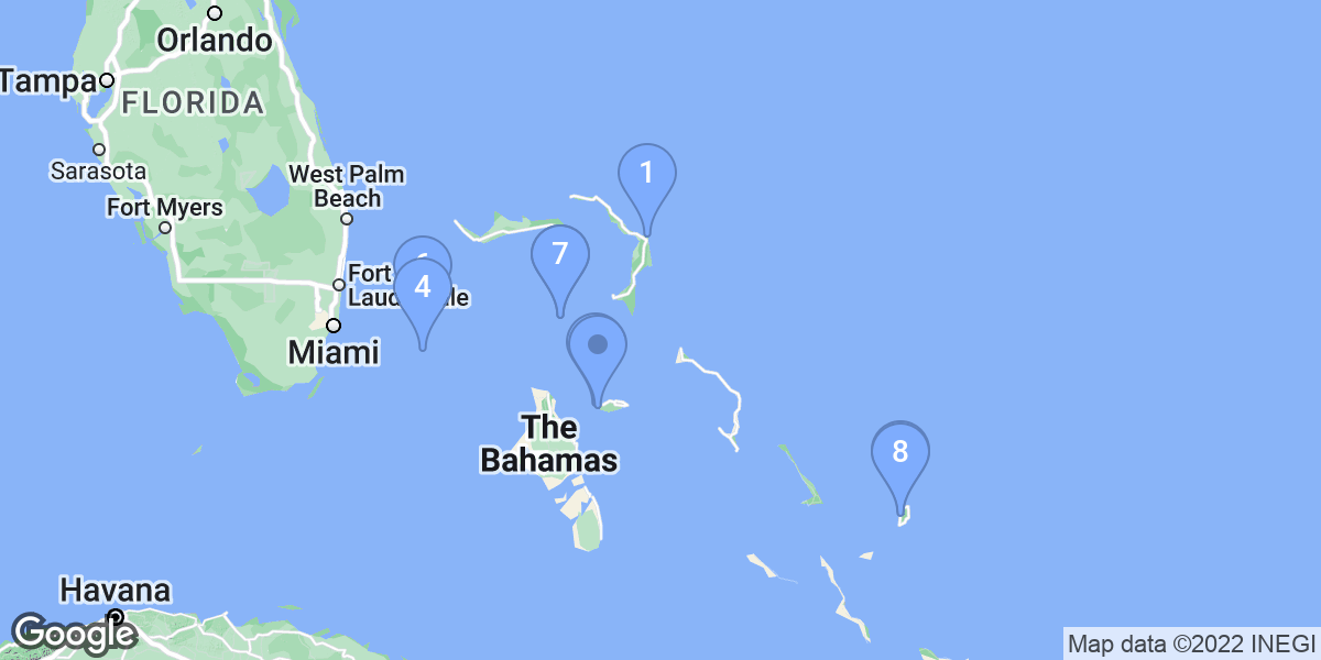 The Bahamas dive site map