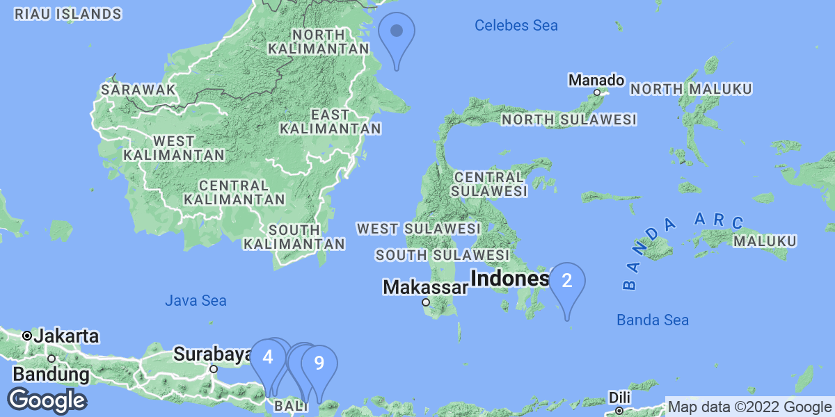 Indonesia dive site map
