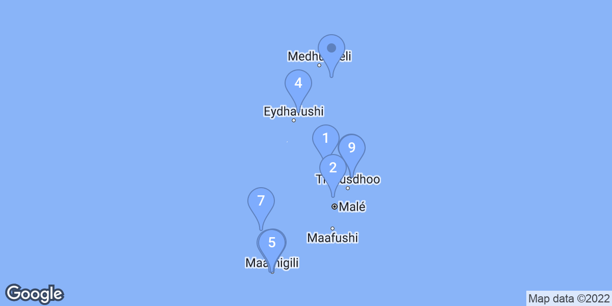 Maldives dive site map