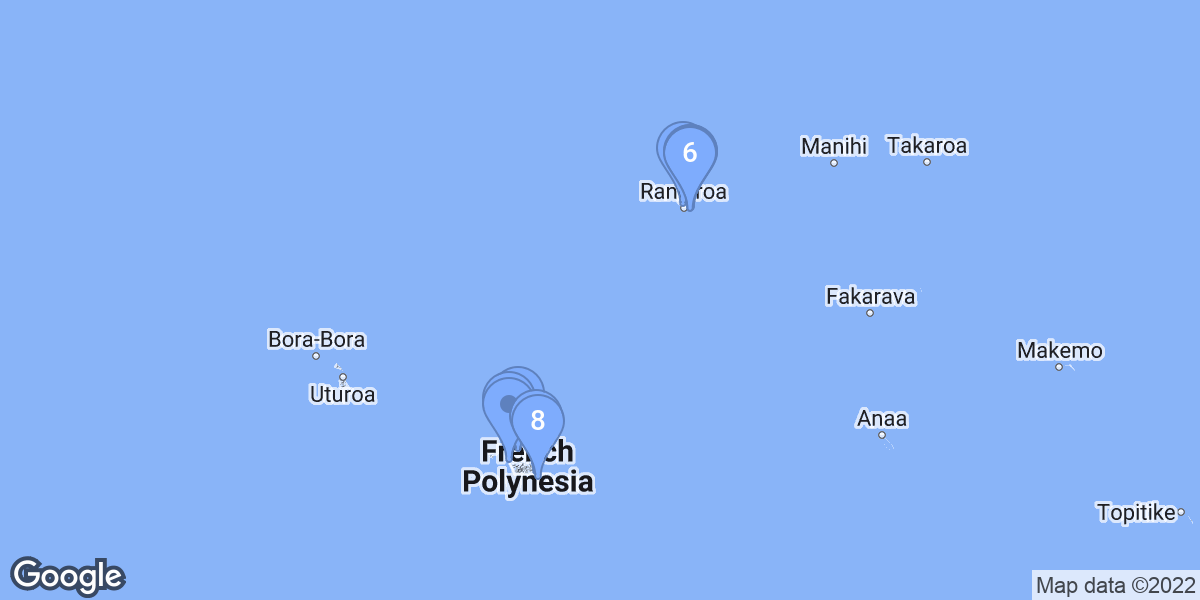 French Polynesia dive site map
