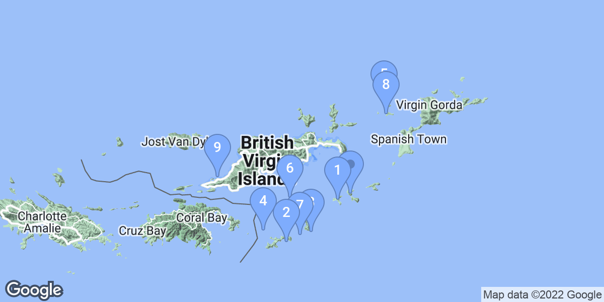 British Virgin Islands dive site map