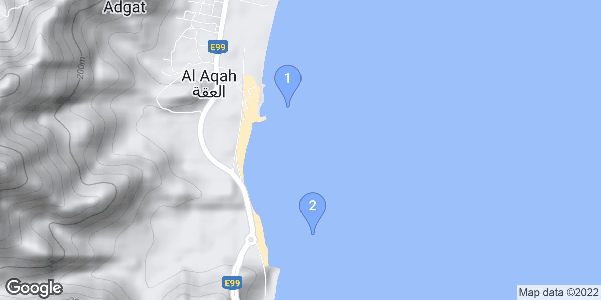 Fujairah dive site map