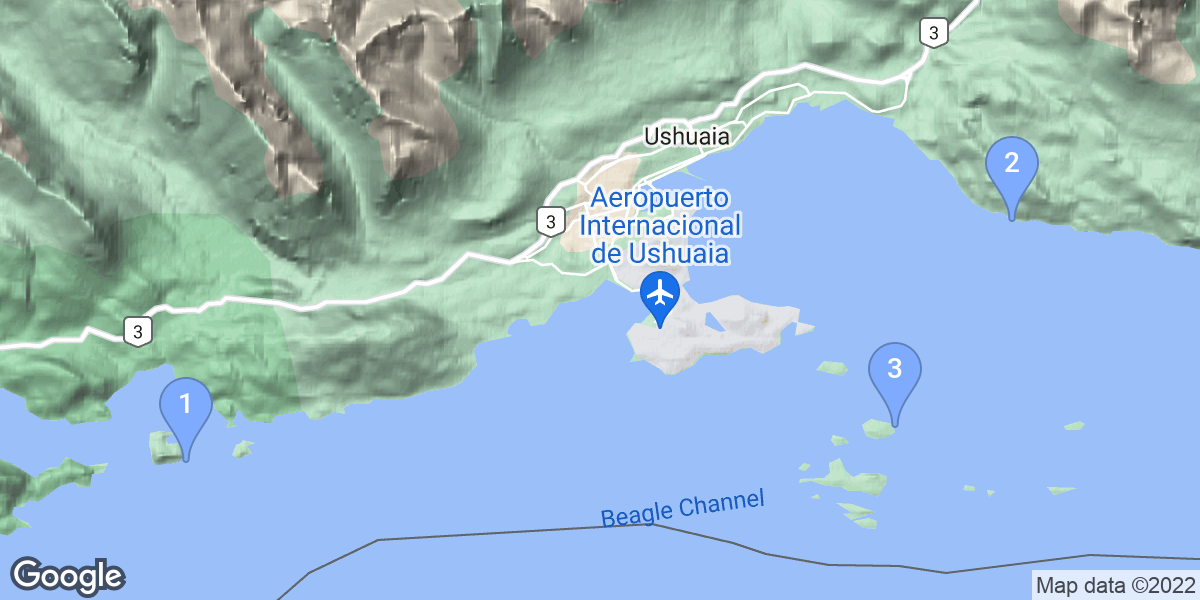 Tierra del Fuego Province dive site map