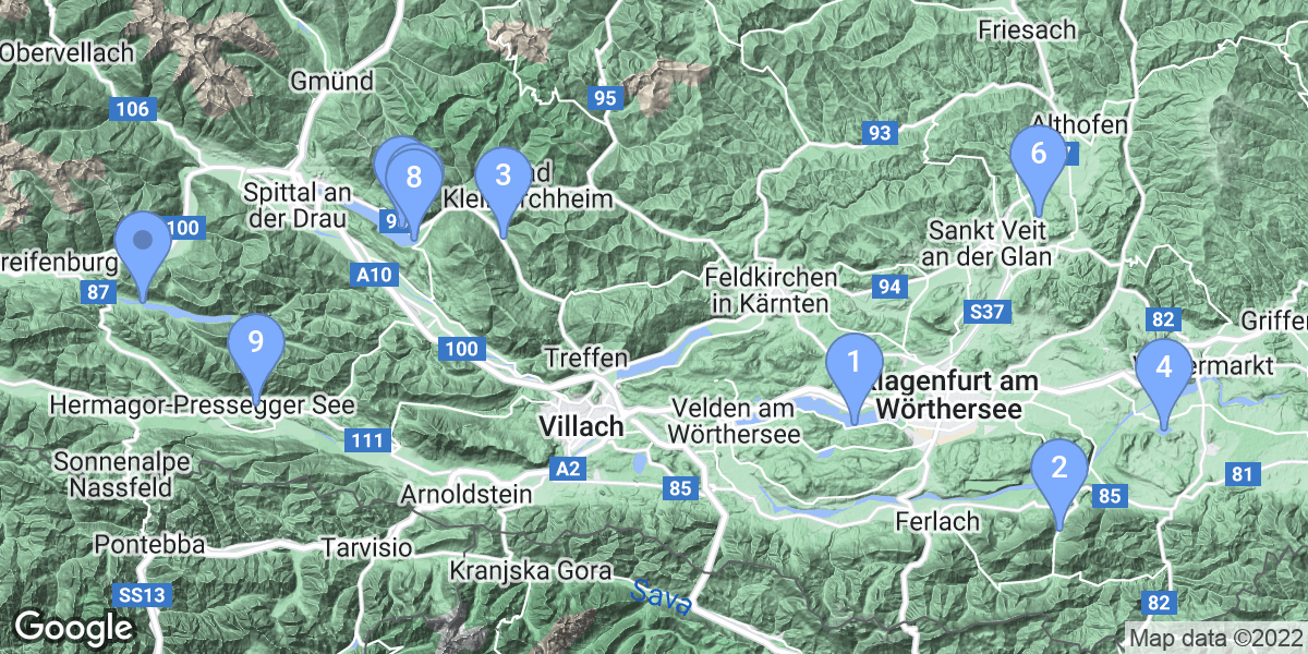 Kärnten dive site map