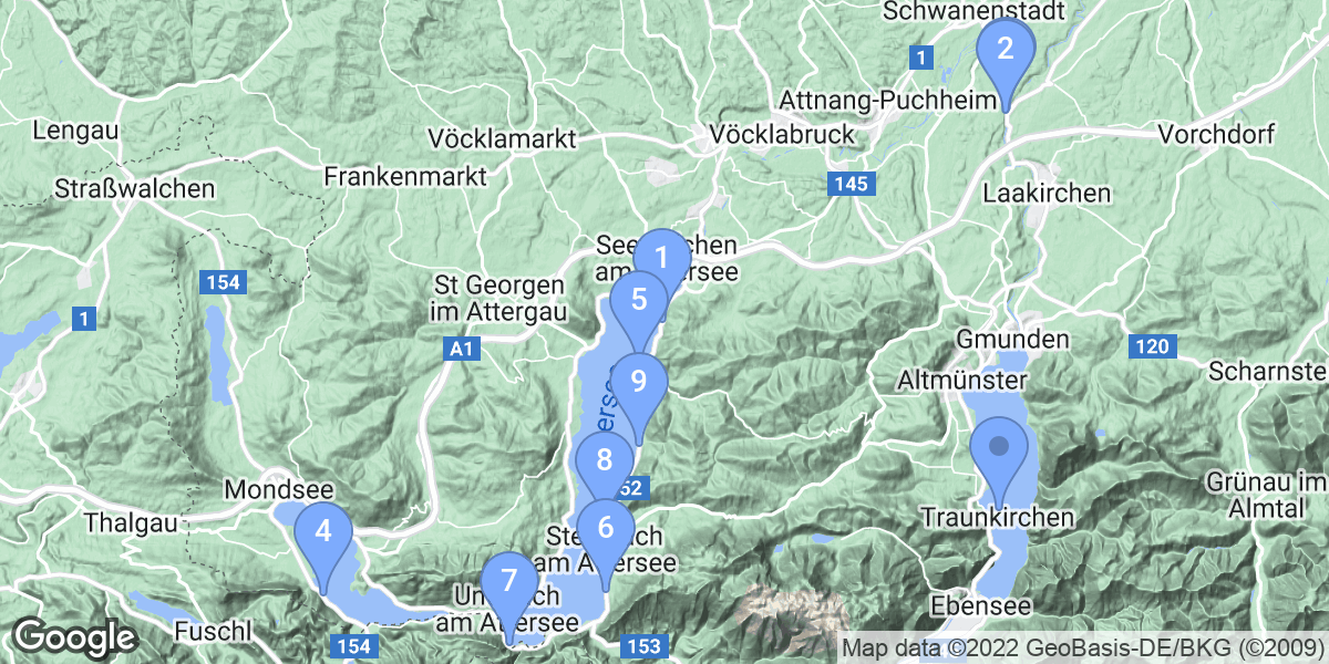 Oberösterreich dive site map