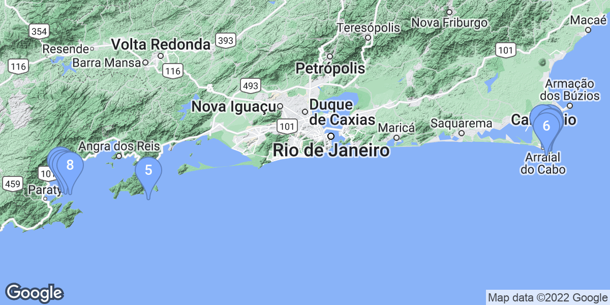 Rio de Janeiro dive site map