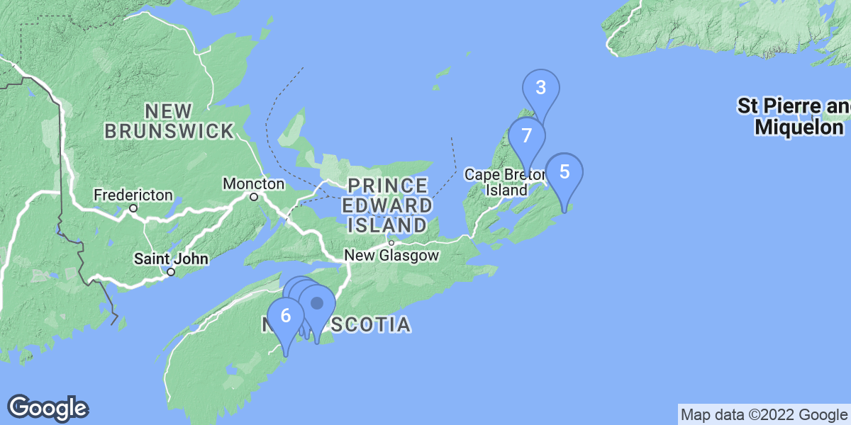 Nova Scotia dive site map