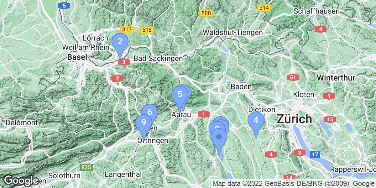 Aargau dive site map