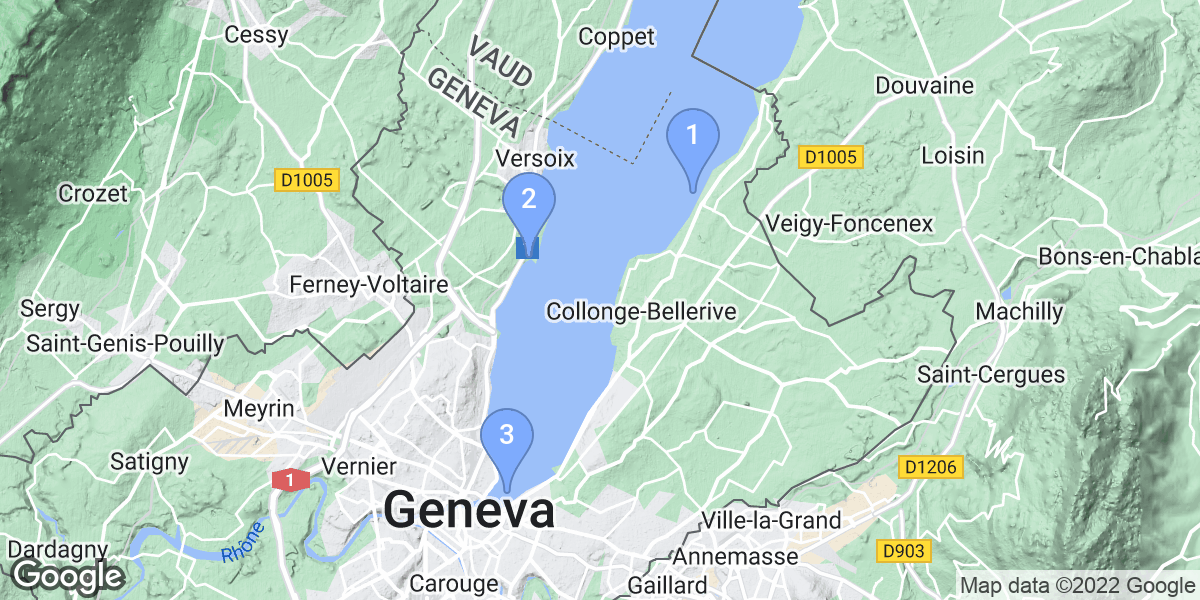 Geneva dive site map