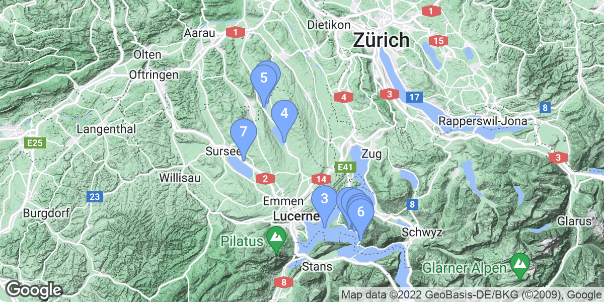 Lucerne dive site map