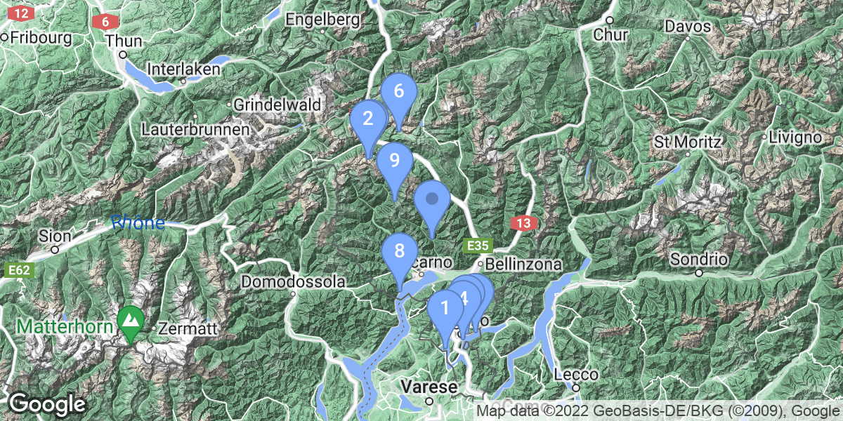 Ticino dive site map