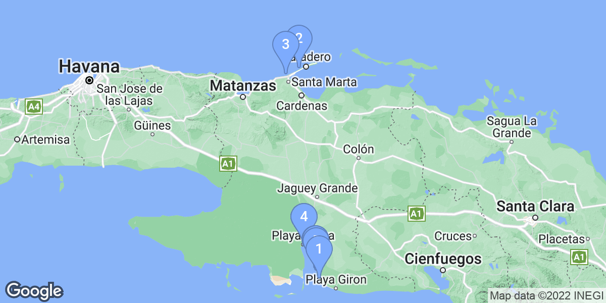 Matanzas dive site map