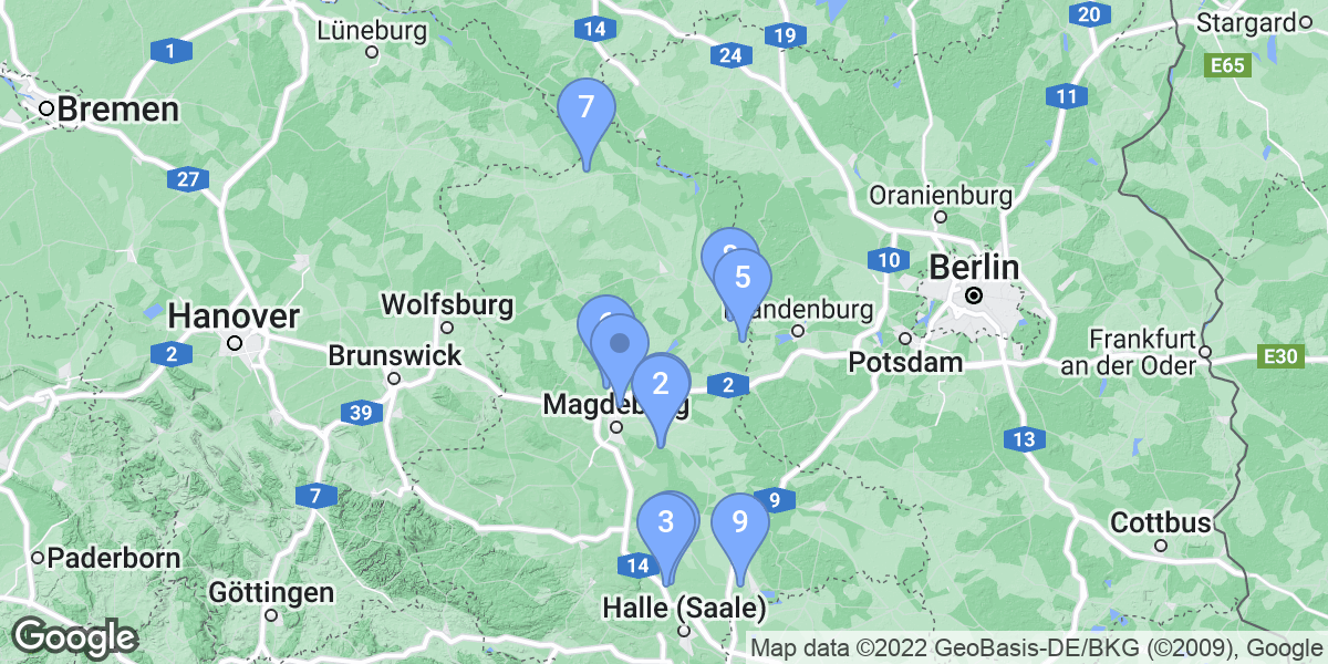 Saxony-Anhalt dive site map