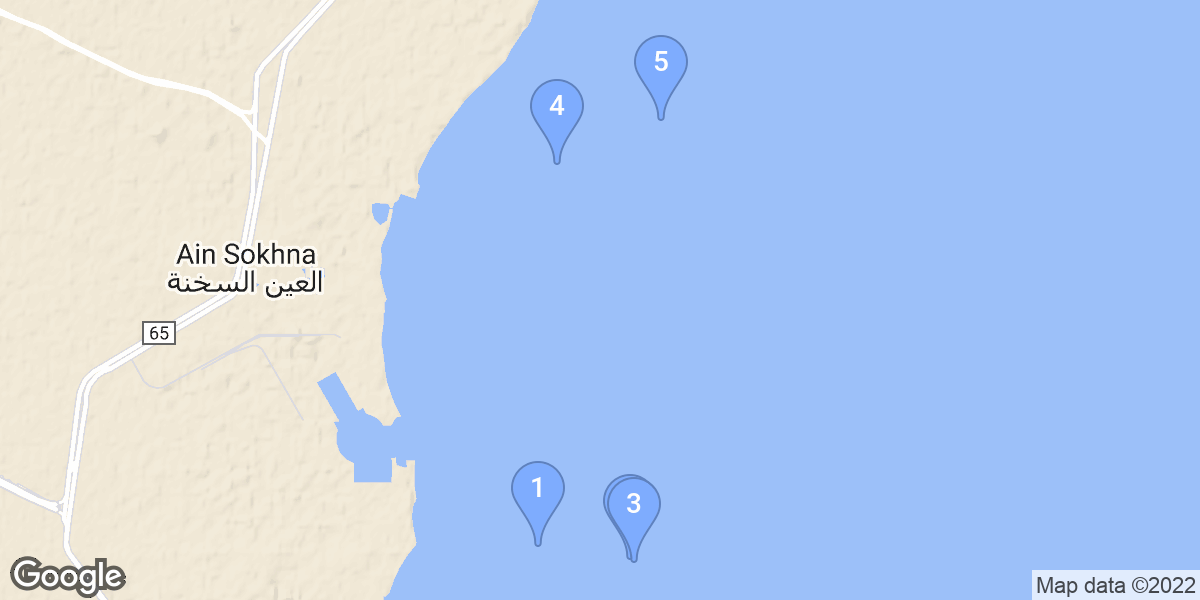 Suez Governorate dive site map