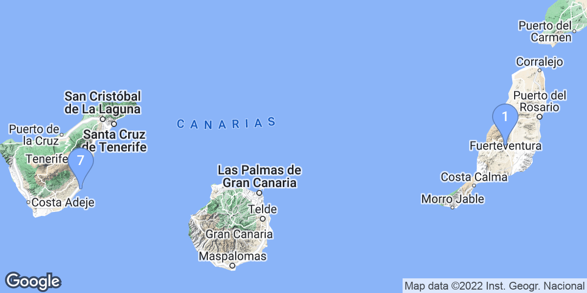 Canary Islands dive site map