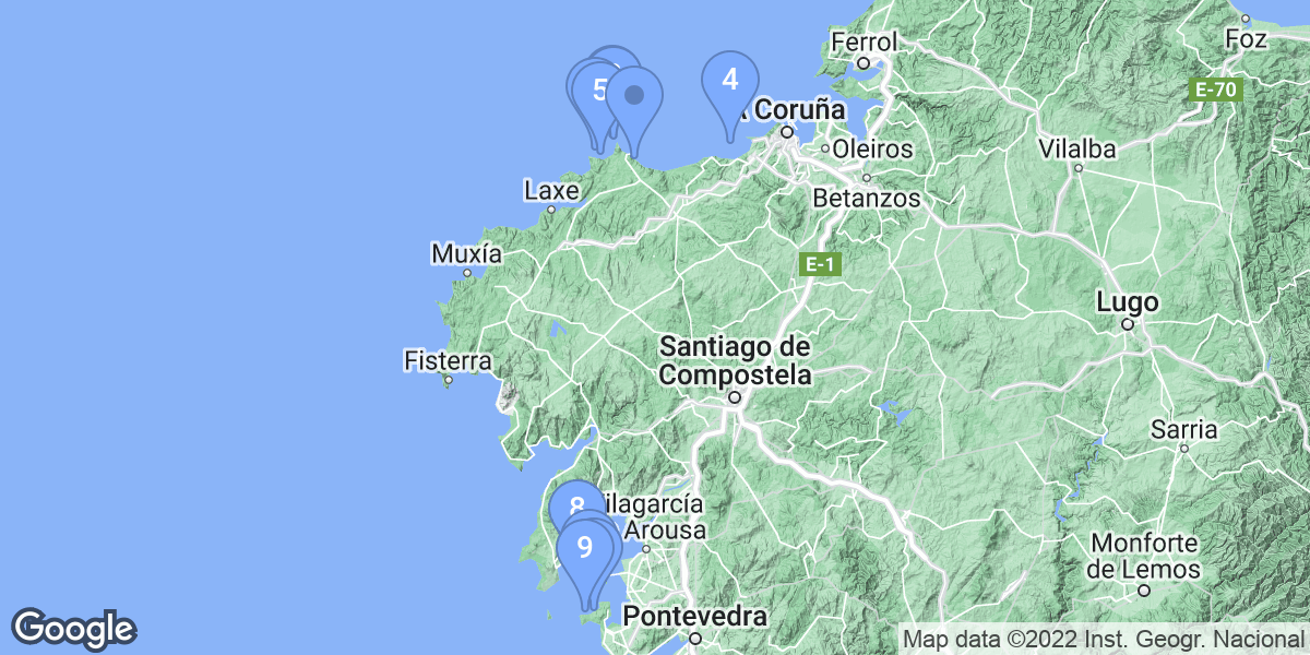 Galicia dive site map