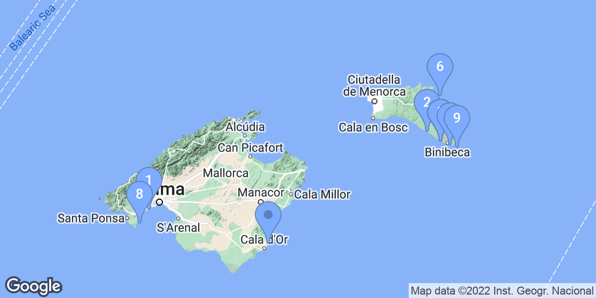 Balearic Islands dive site map