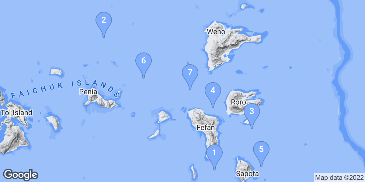 Chuuk dive site map
