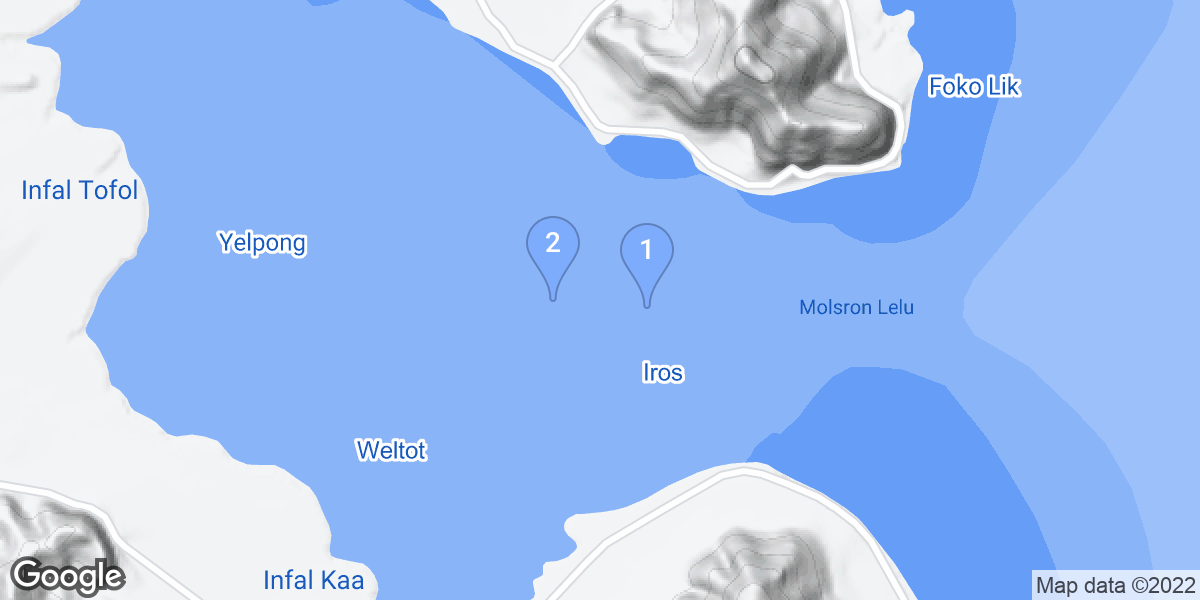 Kosrae dive site map