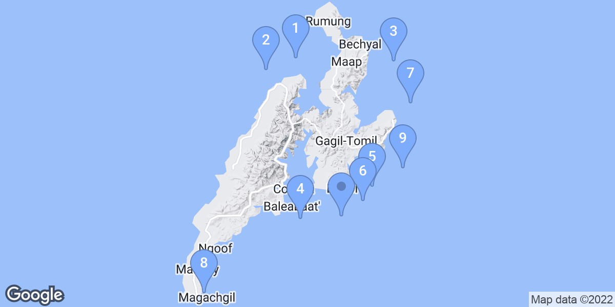 Yap dive site map