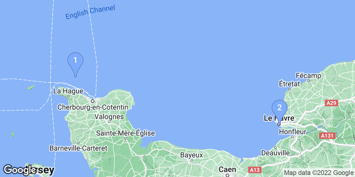 Normandie dive site map