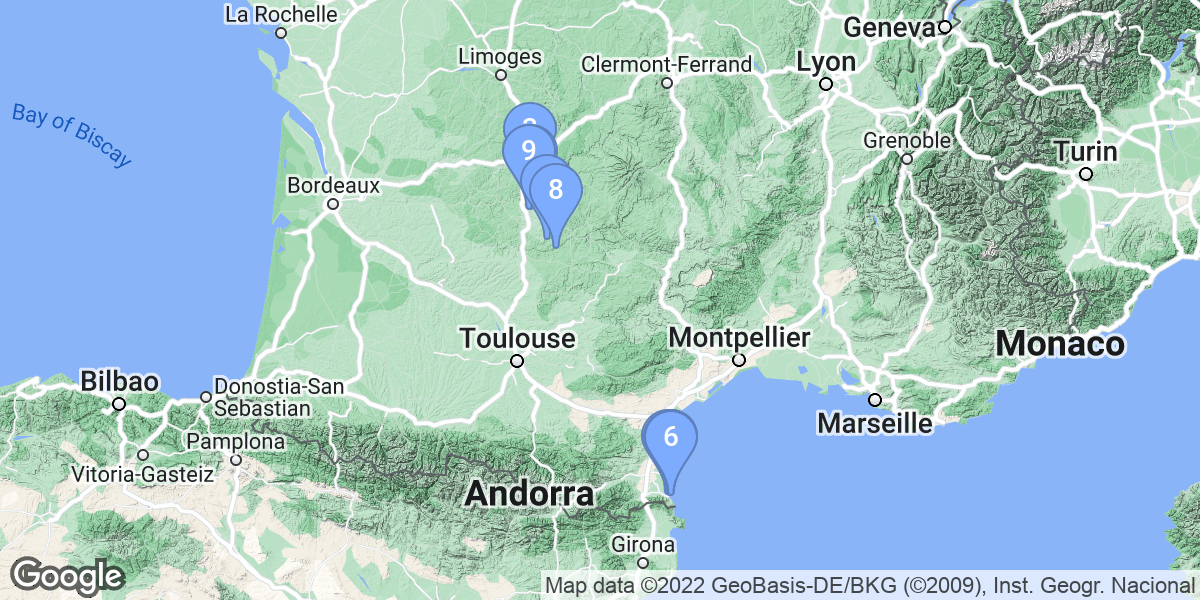 Occitanie dive site map