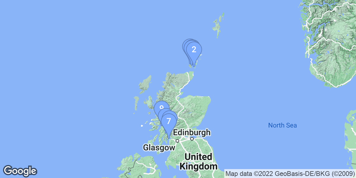 Scotland dive site map