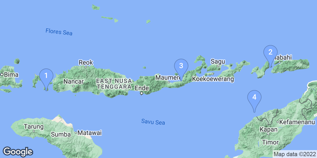 East Nusa Tenggara dive site map