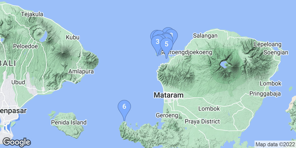 West Nusa Tenggara dive site map