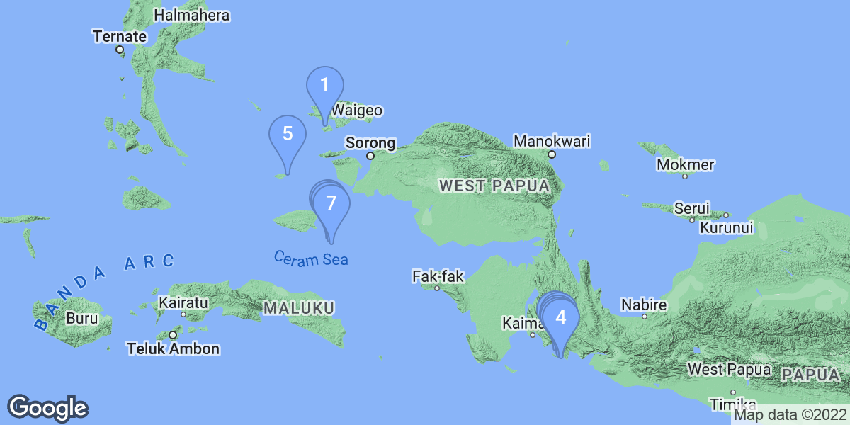 West Papua dive site map