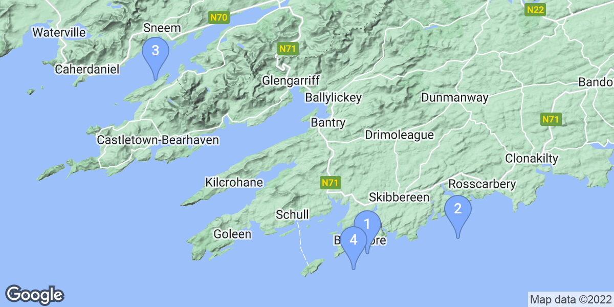 County Cork dive site map