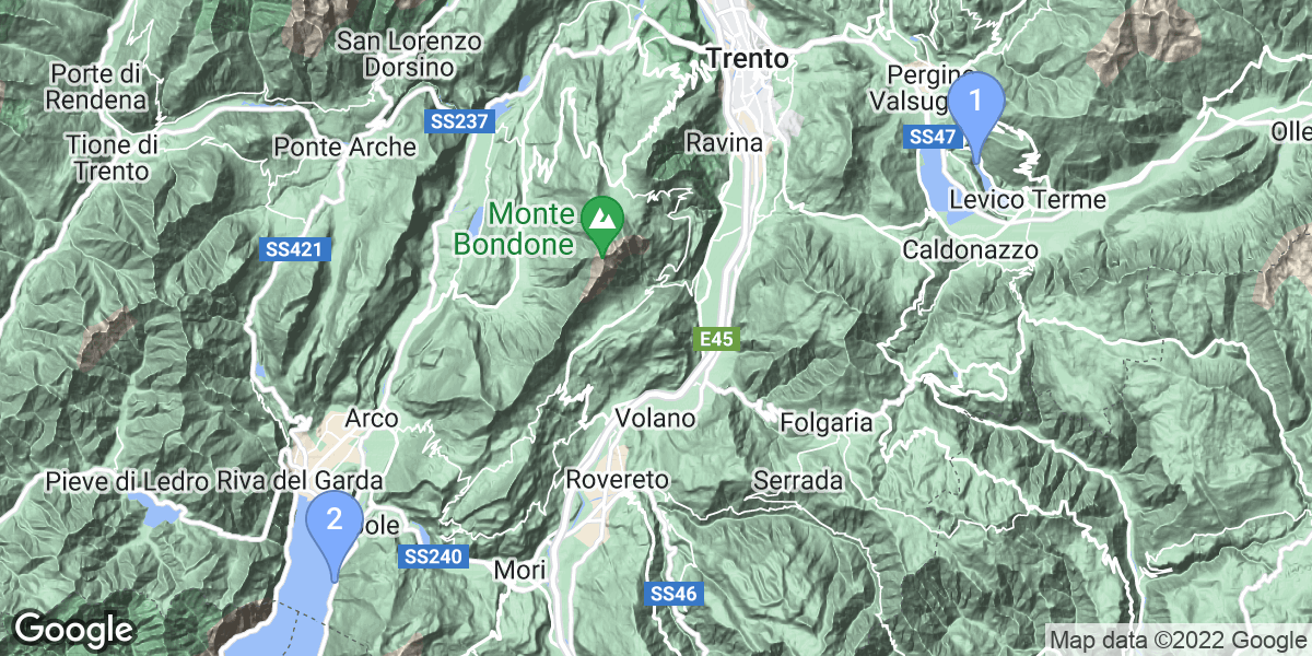 Trentino-South Tyrol dive site map