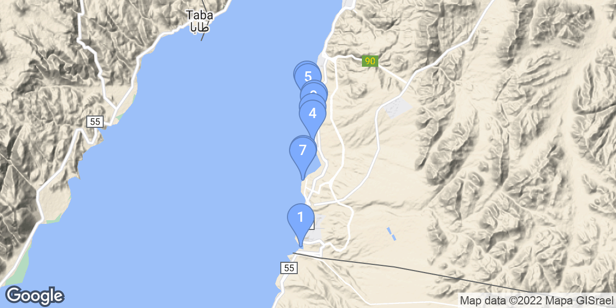 Aqaba Governorate dive site map