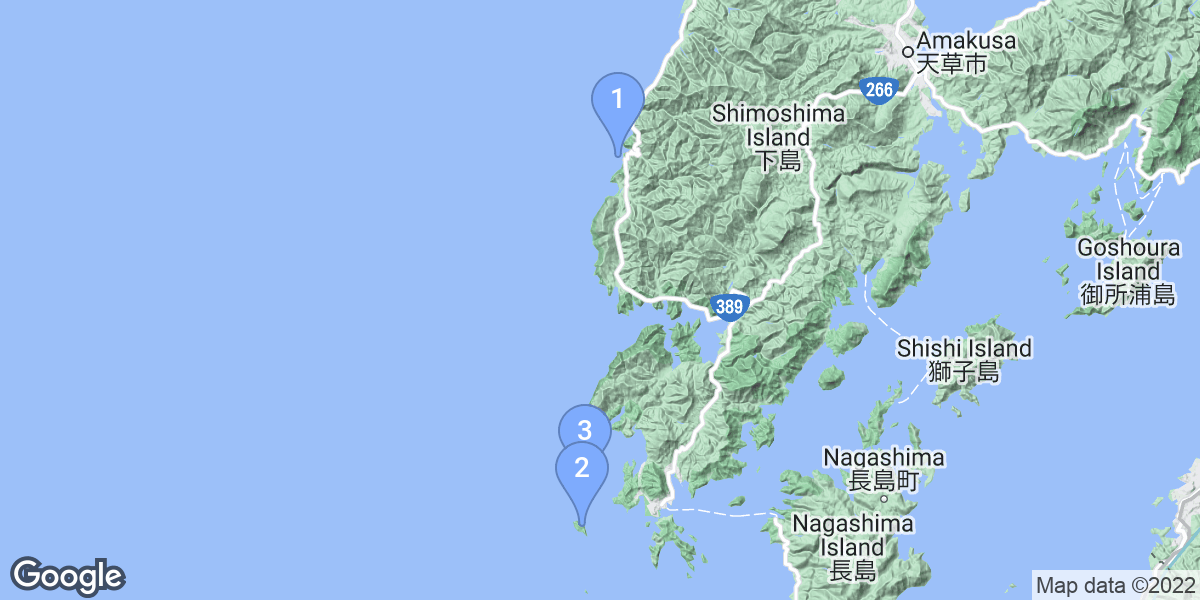 Kumamoto dive site map