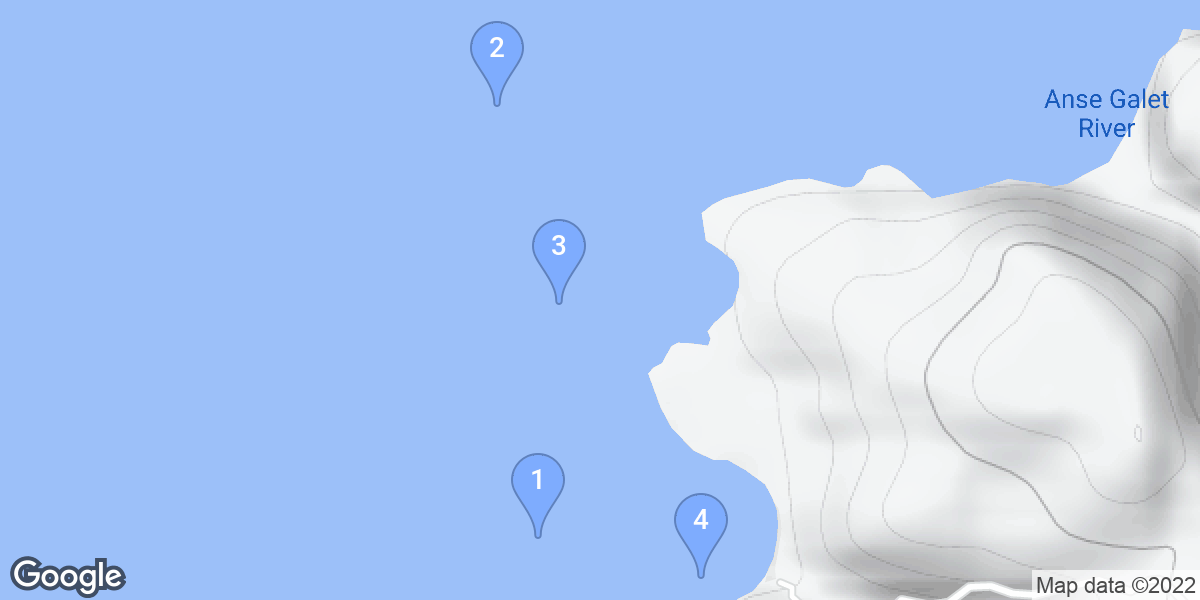 Anse La Raye dive site map