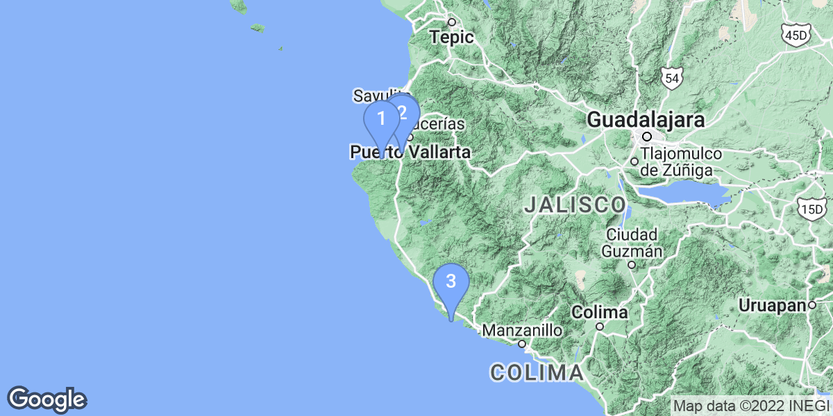 Jalisco dive site map